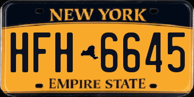 NY license plate HFH6645
