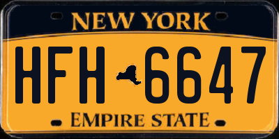 NY license plate HFH6647