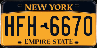 NY license plate HFH6670
