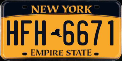 NY license plate HFH6671