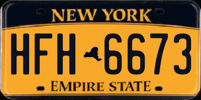 NY license plate HFH6673