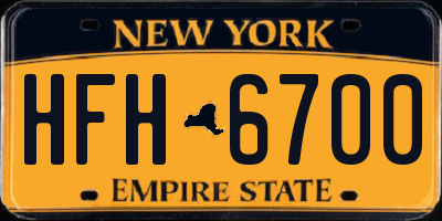 NY license plate HFH6700