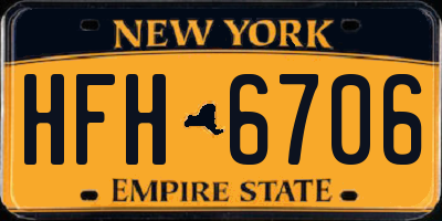 NY license plate HFH6706