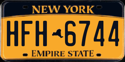NY license plate HFH6744