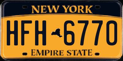 NY license plate HFH6770