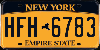 NY license plate HFH6783