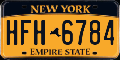 NY license plate HFH6784