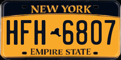 NY license plate HFH6807