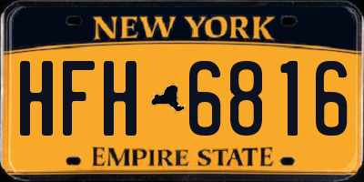 NY license plate HFH6816