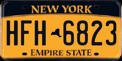 NY license plate HFH6823
