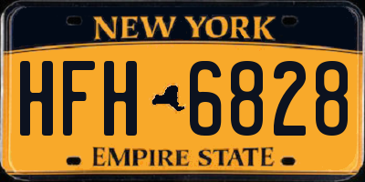 NY license plate HFH6828