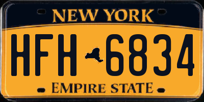 NY license plate HFH6834