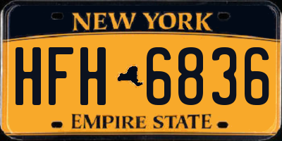 NY license plate HFH6836