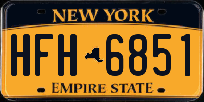 NY license plate HFH6851