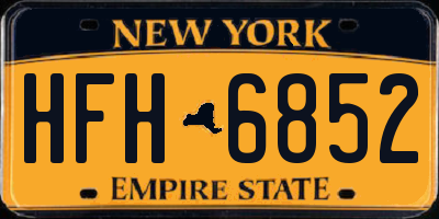 NY license plate HFH6852