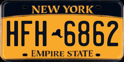 NY license plate HFH6862