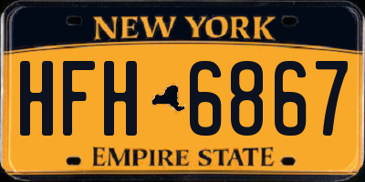 NY license plate HFH6867