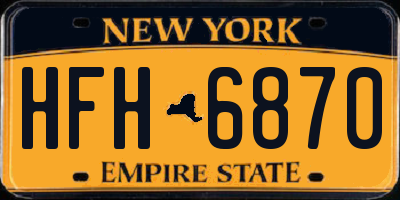 NY license plate HFH6870