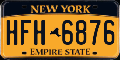 NY license plate HFH6876