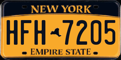 NY license plate HFH7205