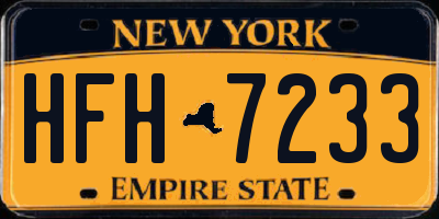 NY license plate HFH7233
