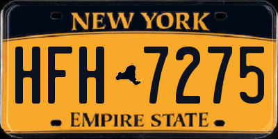 NY license plate HFH7275