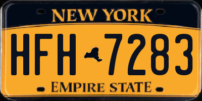 NY license plate HFH7283