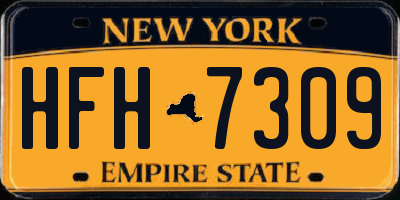 NY license plate HFH7309