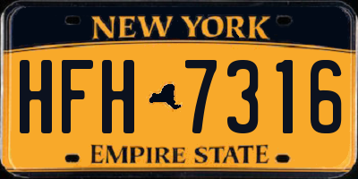 NY license plate HFH7316