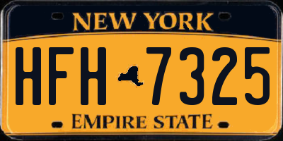NY license plate HFH7325