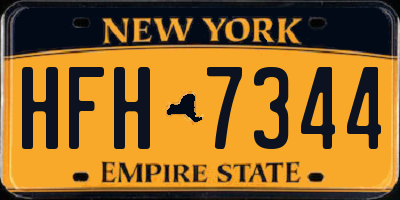 NY license plate HFH7344