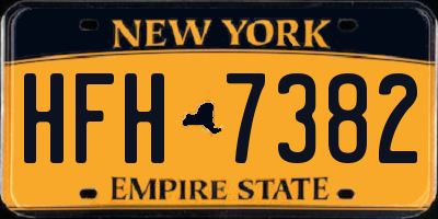NY license plate HFH7382