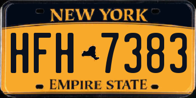 NY license plate HFH7383