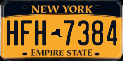 NY license plate HFH7384