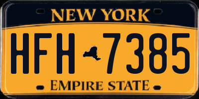 NY license plate HFH7385