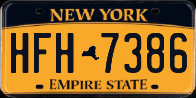 NY license plate HFH7386