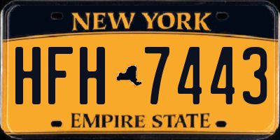 NY license plate HFH7443