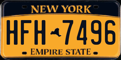 NY license plate HFH7496
