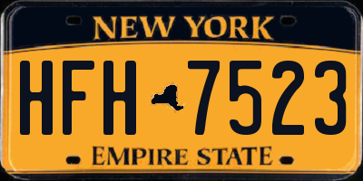 NY license plate HFH7523