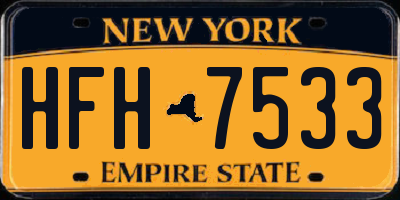 NY license plate HFH7533