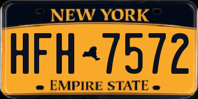 NY license plate HFH7572
