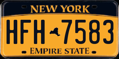 NY license plate HFH7583