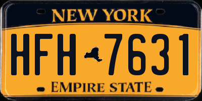 NY license plate HFH7631