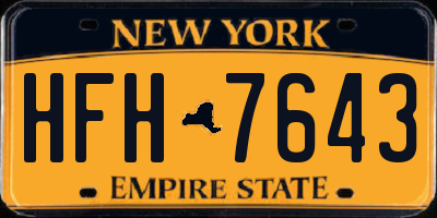 NY license plate HFH7643