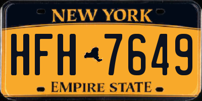 NY license plate HFH7649