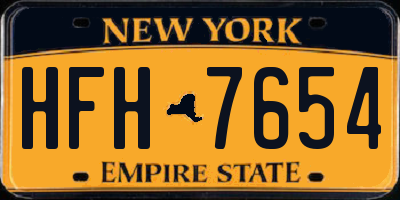 NY license plate HFH7654
