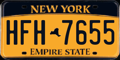 NY license plate HFH7655