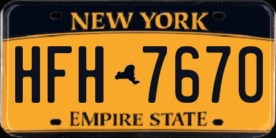 NY license plate HFH7670