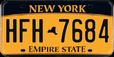 NY license plate HFH7684