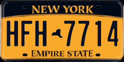 NY license plate HFH7714